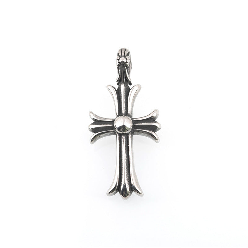 Planderful Titanium Steel Double Sided Cross Pendant Necklace For Men Boyfriend Street Fashion