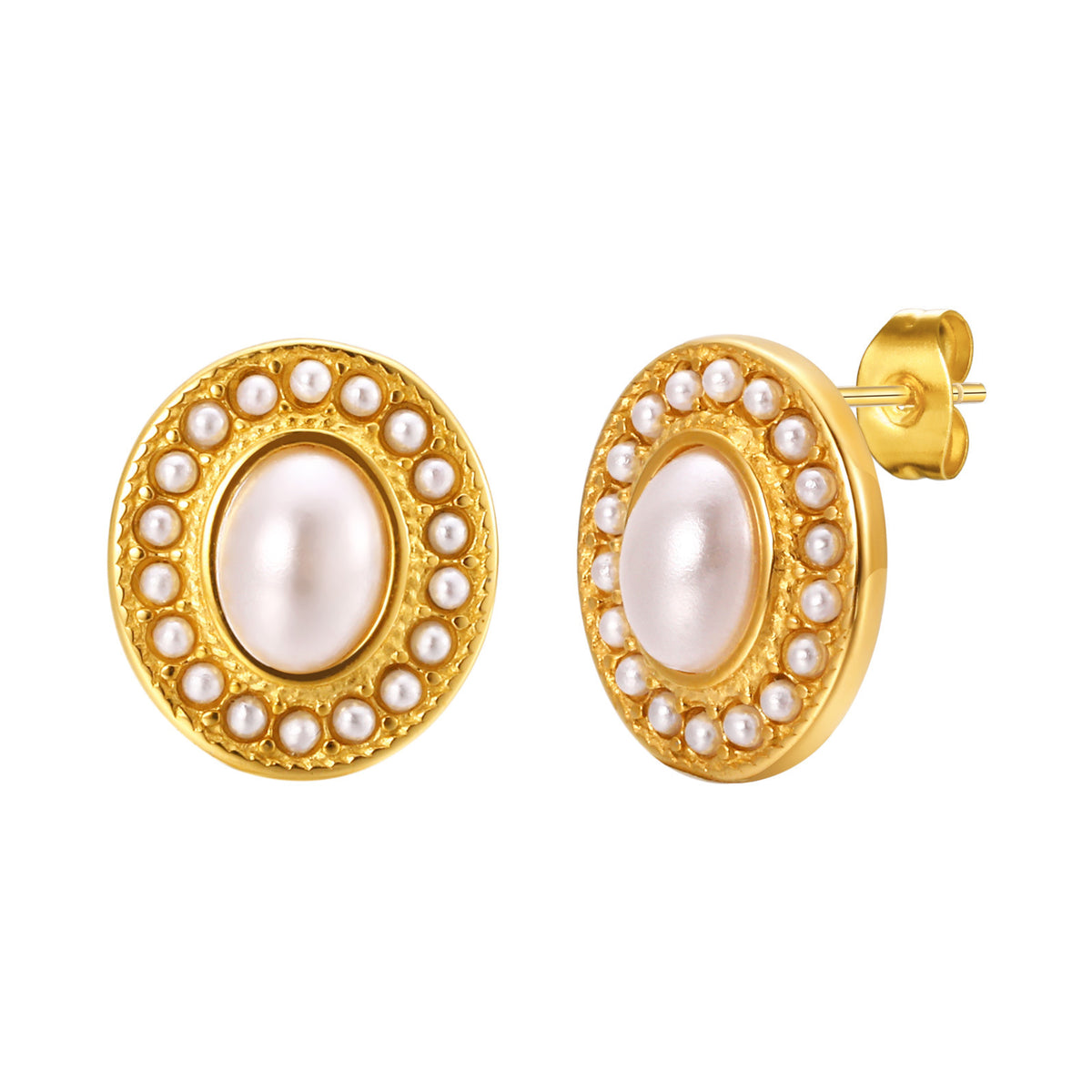 Stainless Steel Pearl Earrings