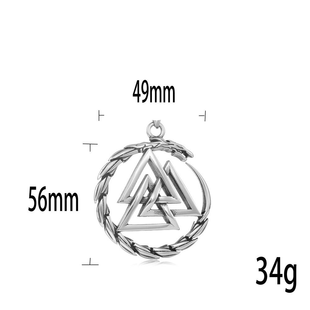 European And American Stainless Steel Viking Triangle Pendant