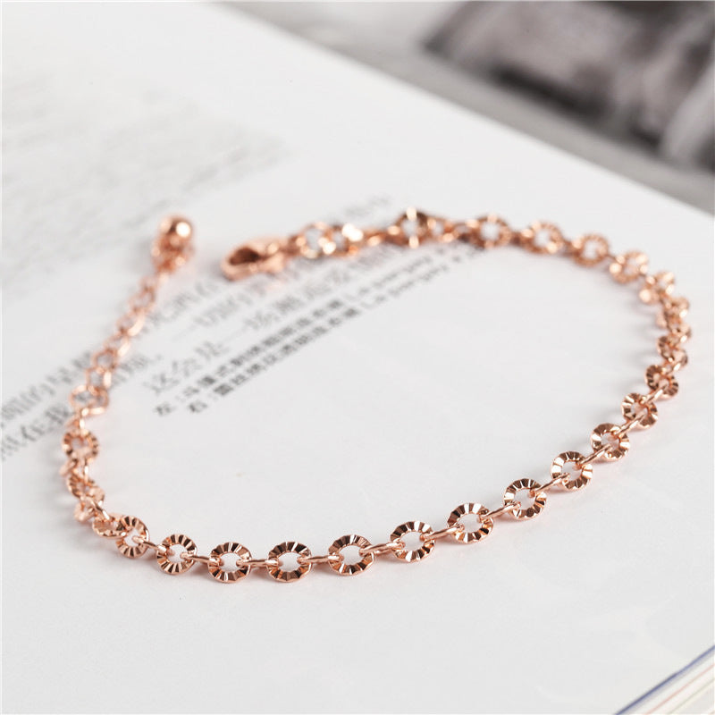 Planderful Jewelry Rose Gold Steel Bracelet Minimalist Baby's Breath Charm Everyday Korean Style
