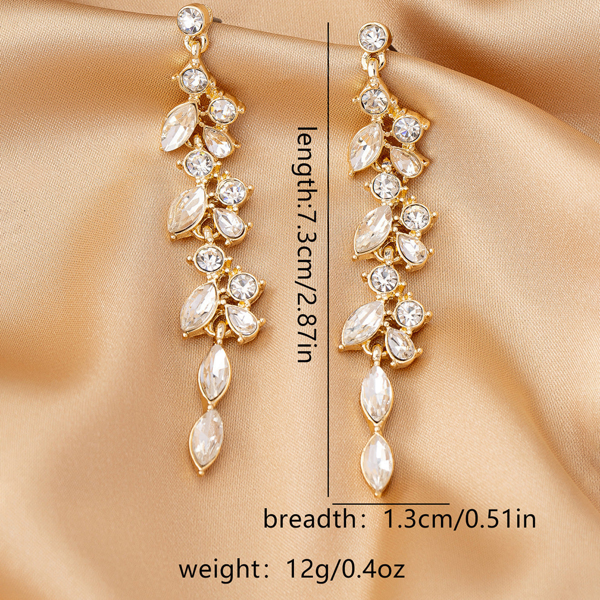 Planderful Vienna Verve Earrings – Stylish Rhinestone Wheat Ear Design
