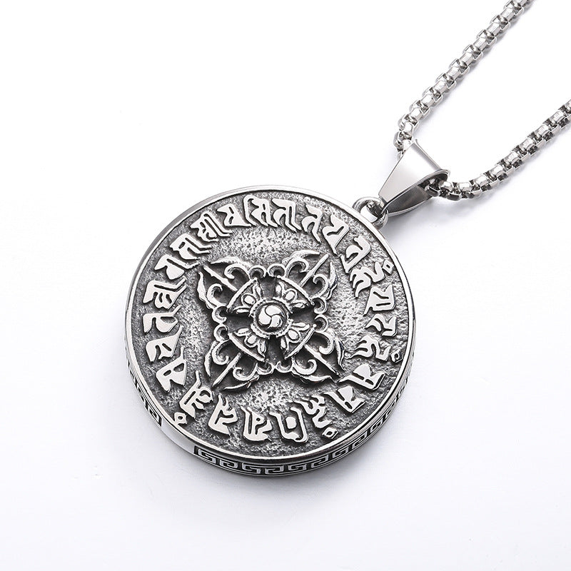 Steel Necklace - Elegant Tibetan Amulet