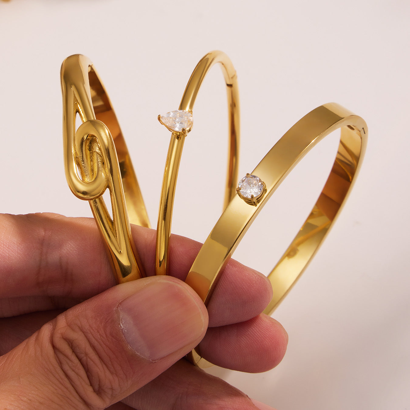 Planderful Zircon Bamboo Stainless Steel Bracelet Women