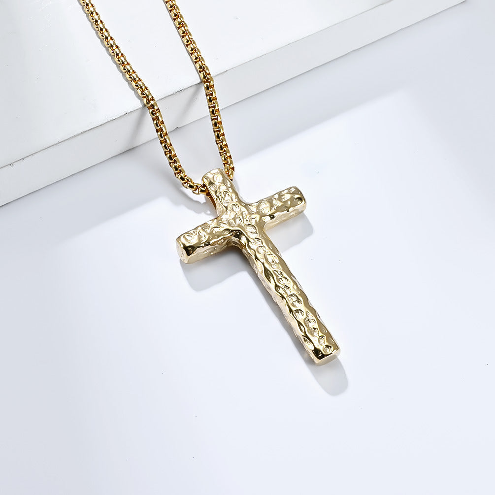 Cross-Border Retro Stainless Steel Cross Necklace for Men