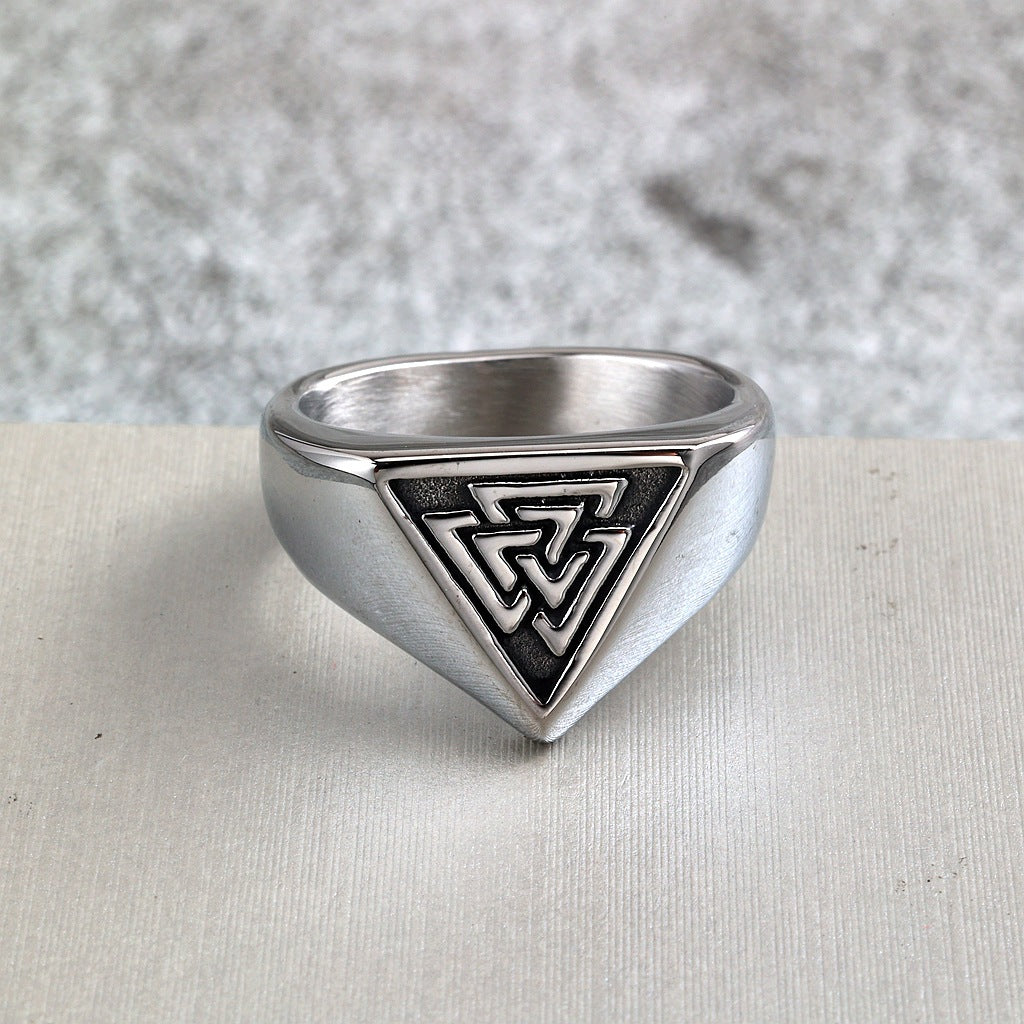 Vintage Viking Stainless Steel Men's Ring