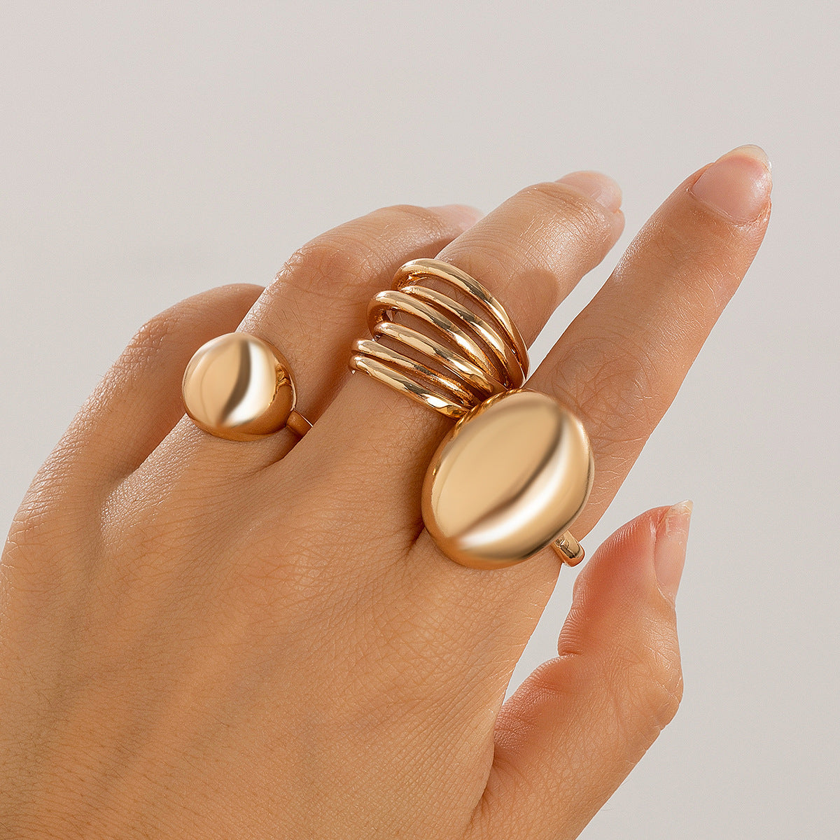 Planderful Vienna Verve Geometric Metal Ring For Fashion Forward Adults With Irregular Lava Texture