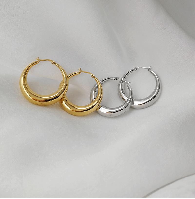 Fashion Trend Jewelry Hollow Earrings Titanium Steel 18K Gold