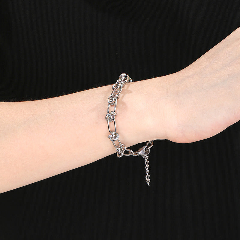 Style Knotted Design Unisex Bracelet – Cold & Titanium Steel Neutral Style