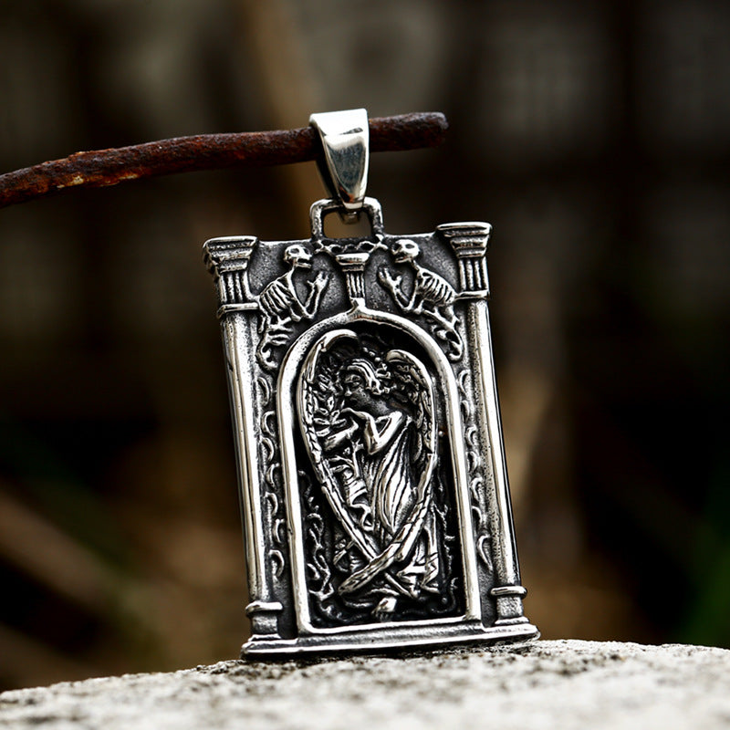 Retro-Inspired Stainless Steel Titan Madonna Pendant for Men and Women - Wholesale Collection