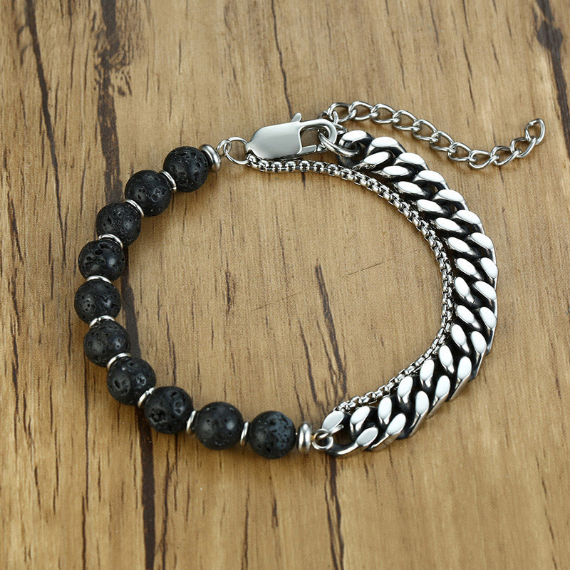 European And American Hip Hop Jewelry Double Titanium Steel Bracelet