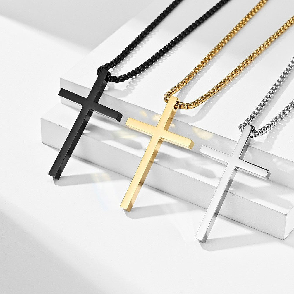 Steel Pendant – Minimalist Cross Pendant
