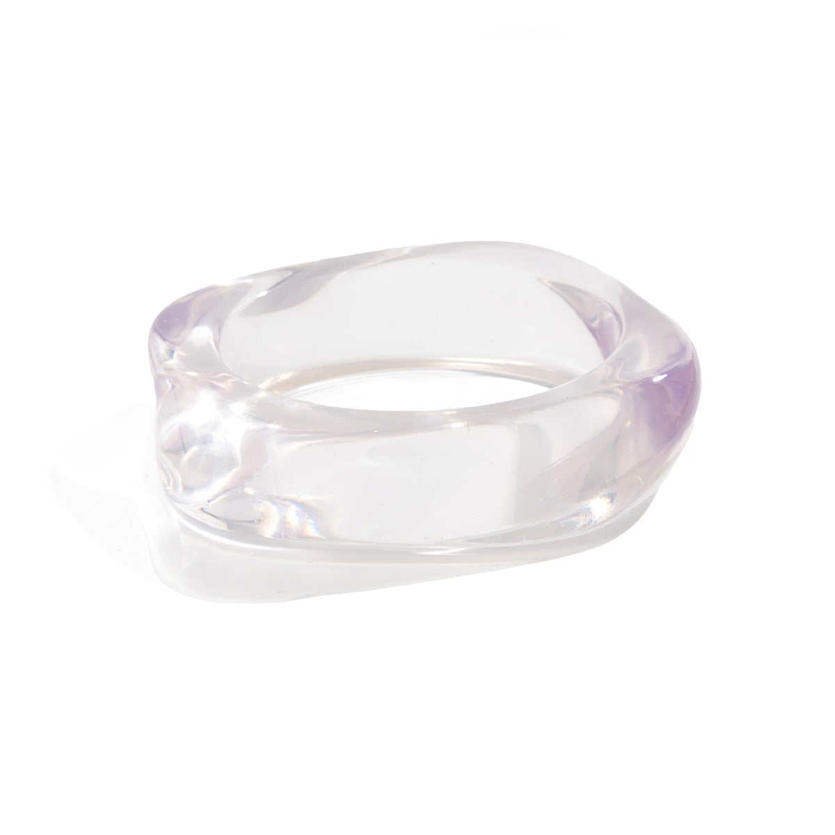 Transparent Irregular Section Bracelet Glossy Stacked Bracelet