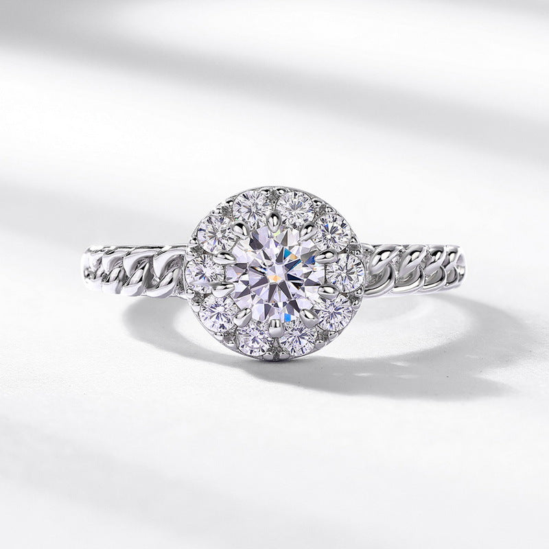 Planderful Classic Moissanite Sterling Silver Ring – 5 × 5 mm, 0.5 ct – Style 2