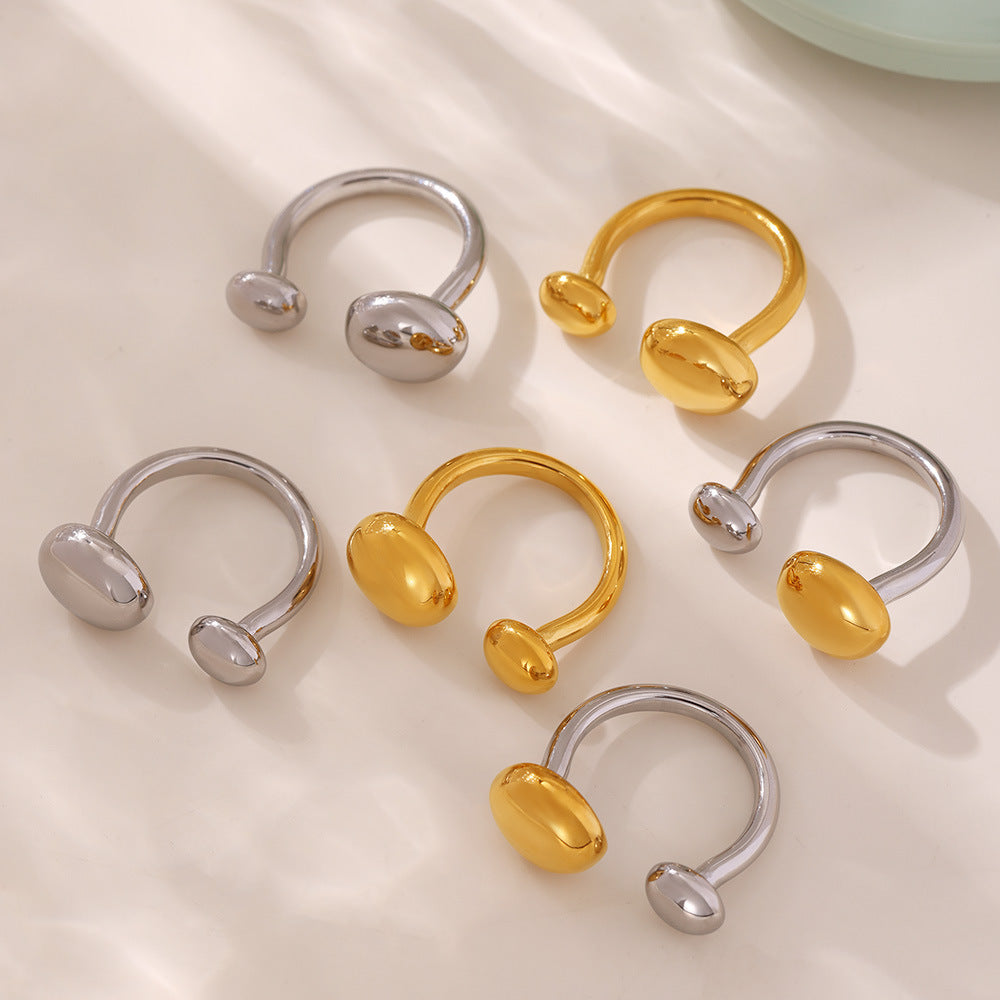 Planderful Everyday Genie Two Tone Geometric Open Ring Women