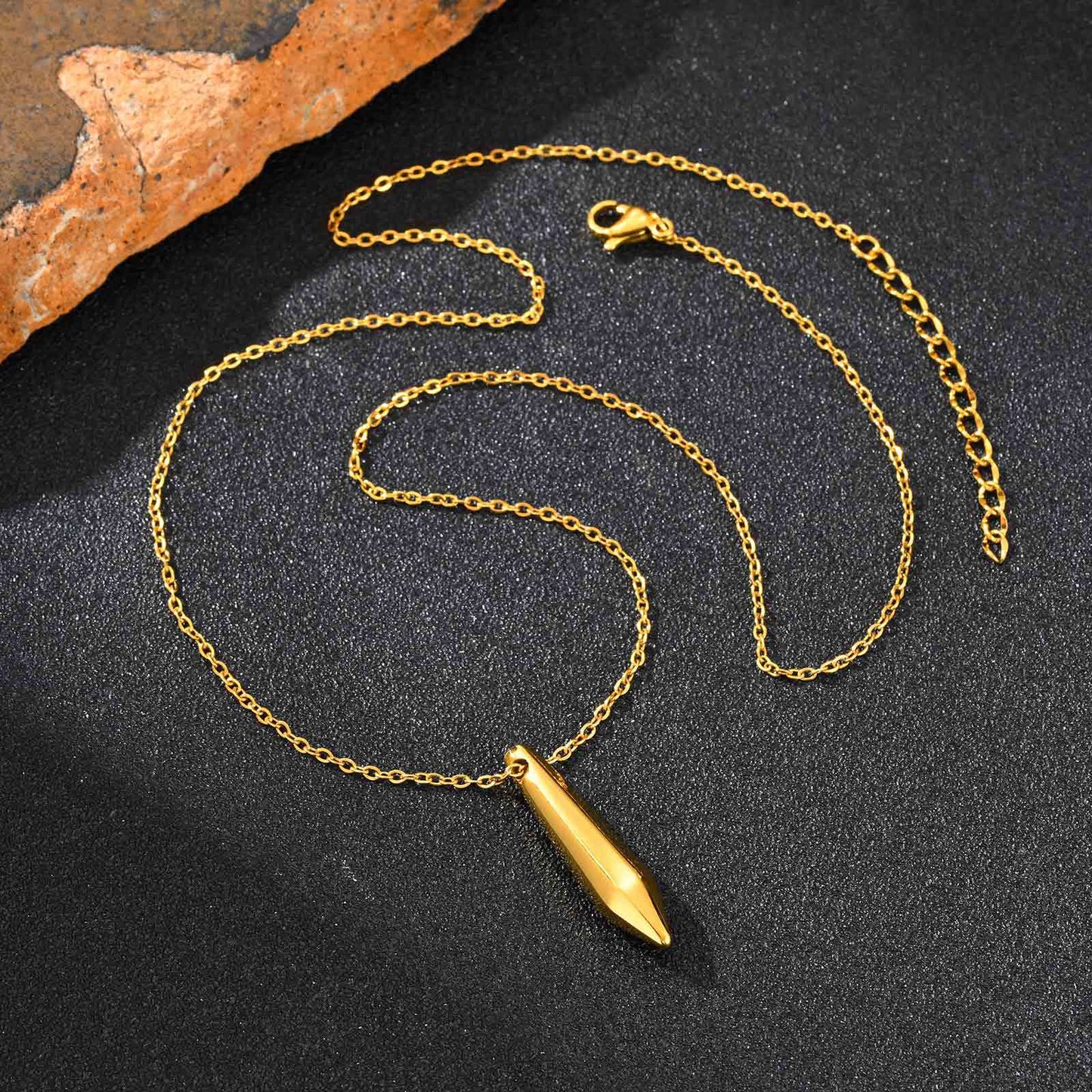 Planderful Mens Stainless Steel Droplet Necklace Trend