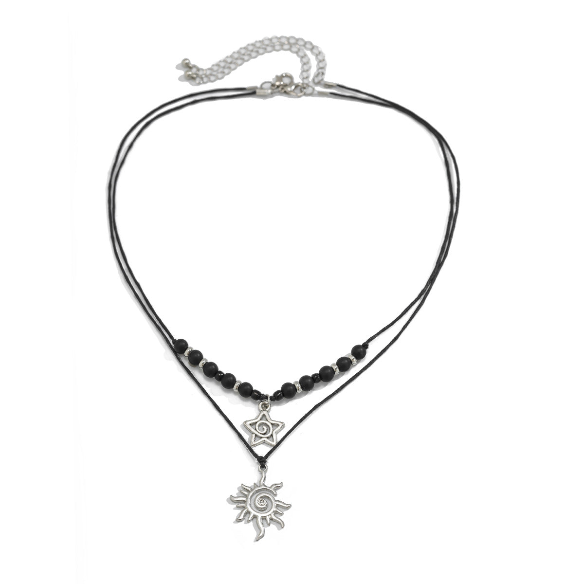 Sun & Star Frosted Bead Necklace