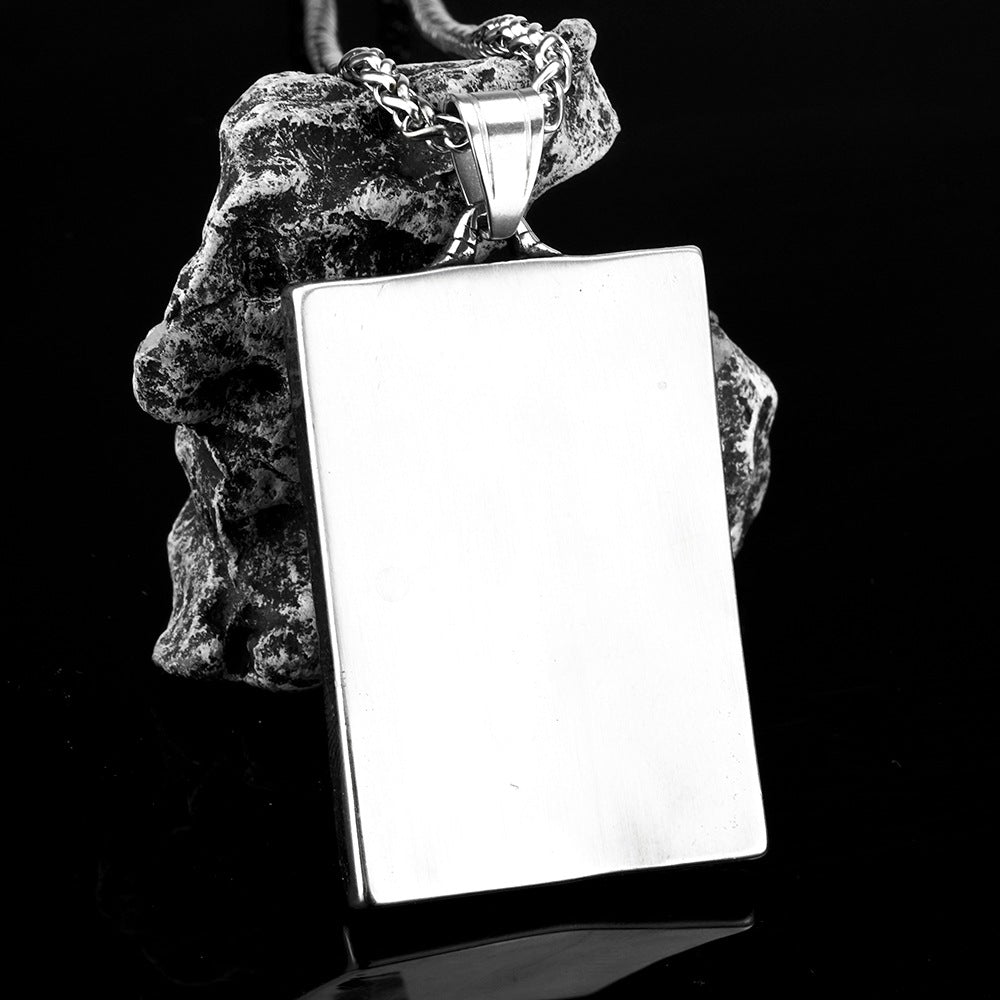 Stainless Steel Retro Jewelry Skull Pendant Necklace for Men