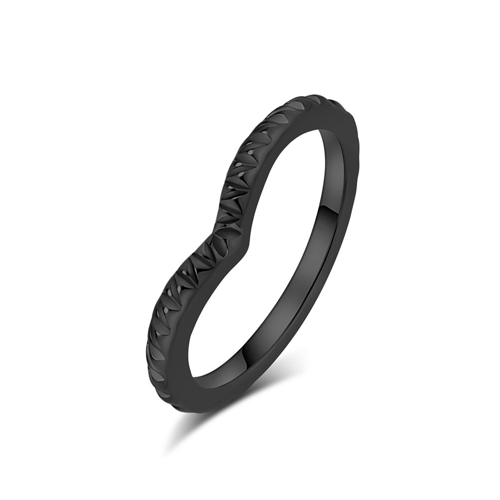 Planderful Titanium Steel Ring For Women Peach Heart Minimalist Design Light Luxury Everyday Jewelry