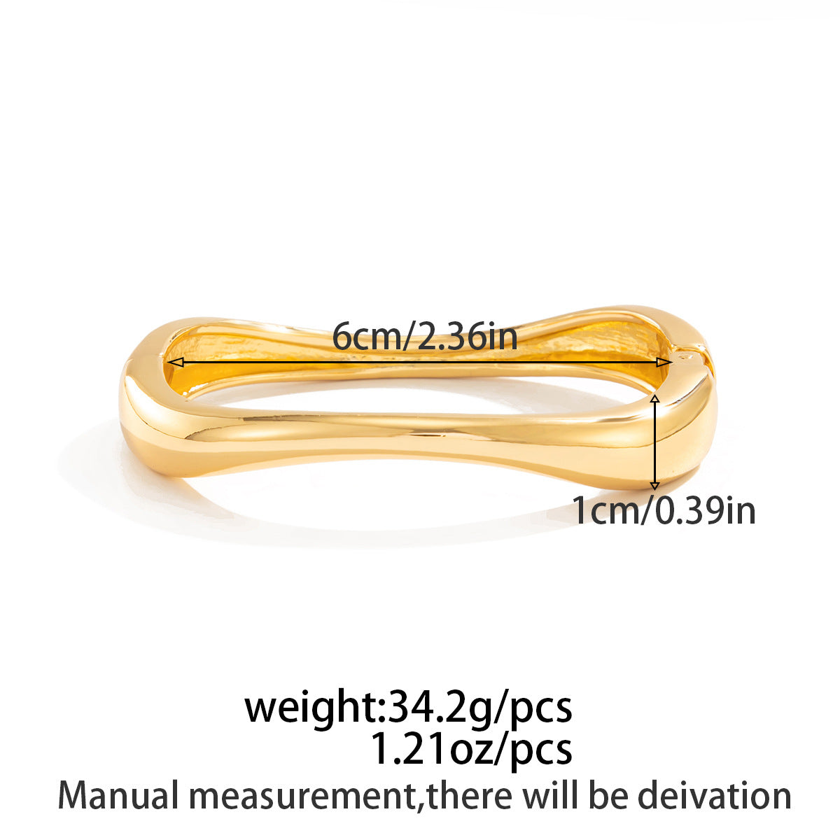 Planderful Collection Vienna Verve Irregular Wavy Bracelet For Women Bold Statement Glossy Finish
