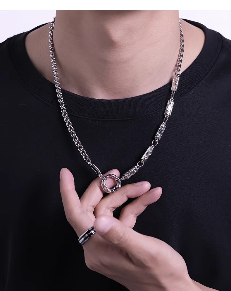 Planderful Jewelry Titanium Steel Mens Necklace