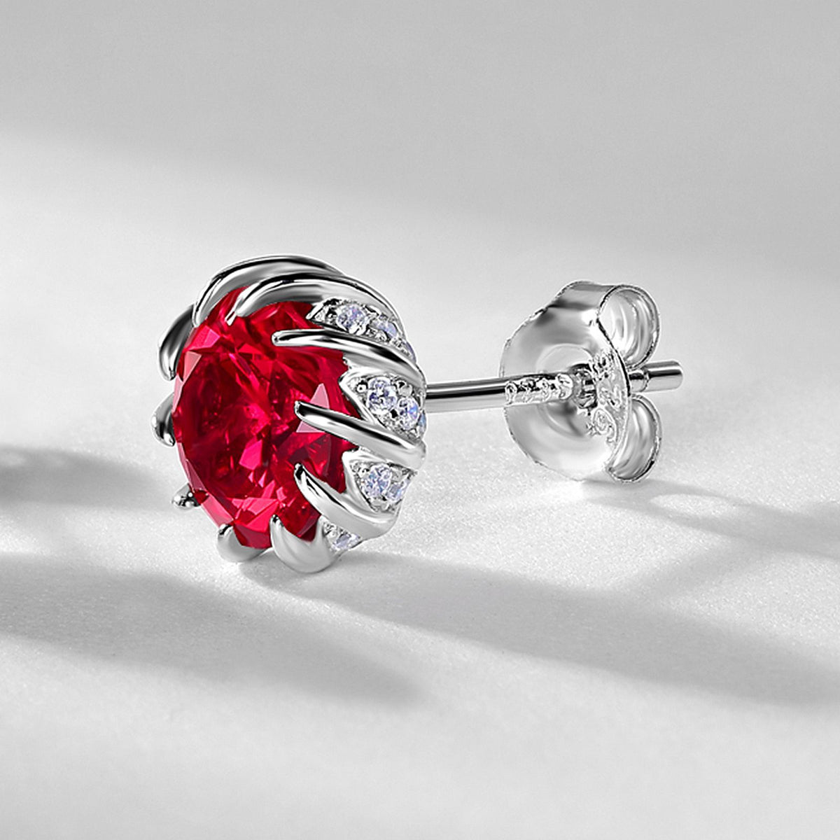 S925 Sterling Silver Lab-Grown Ruby Minimalist Jewelry Collection
