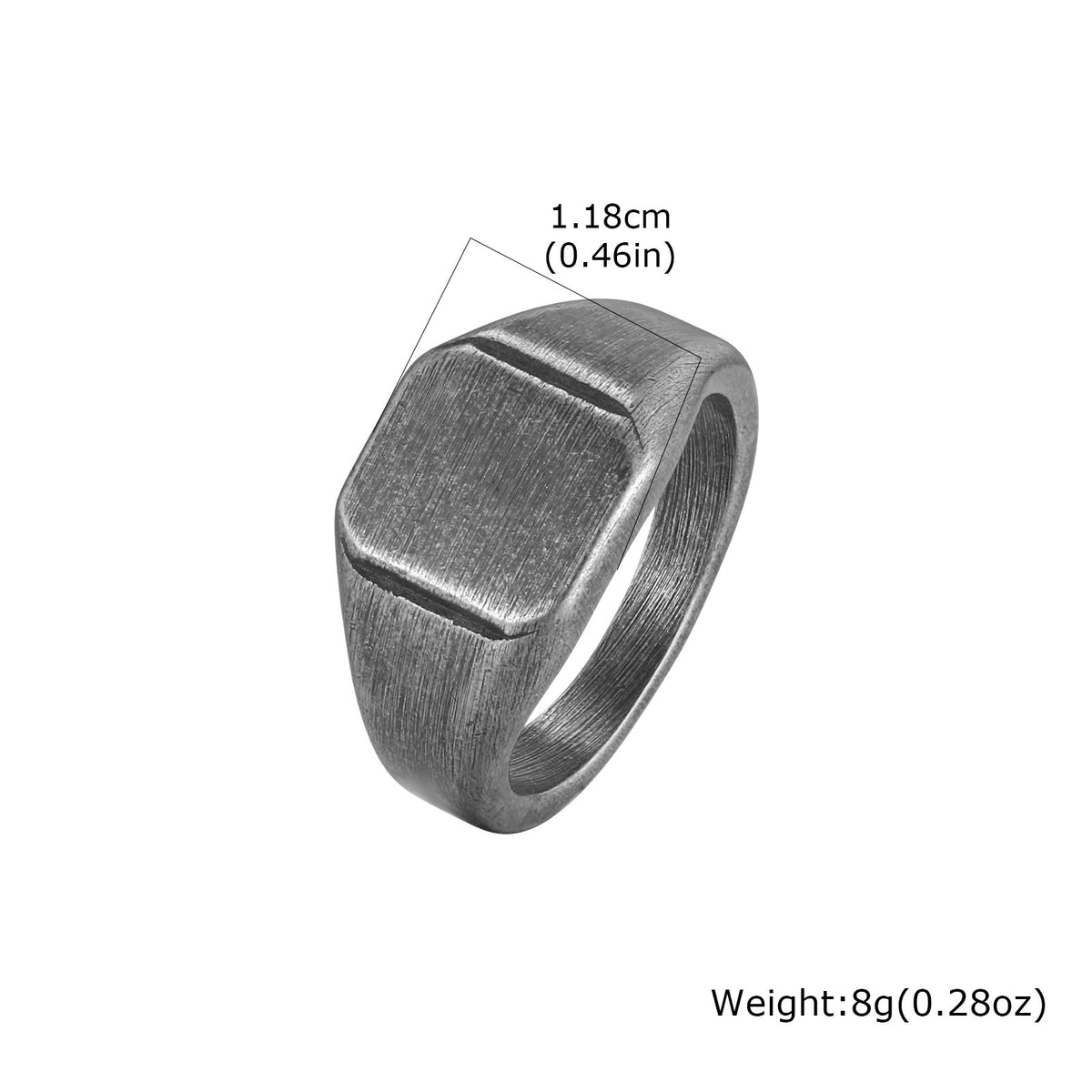 Men's Ring – Stainless Steel Sand Square Face Seal