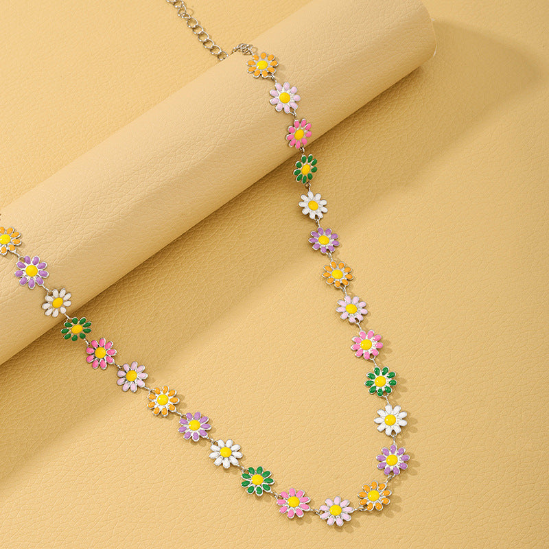 Retro Glazed Flower Collar Necklace from Vienna Verve by Planderful