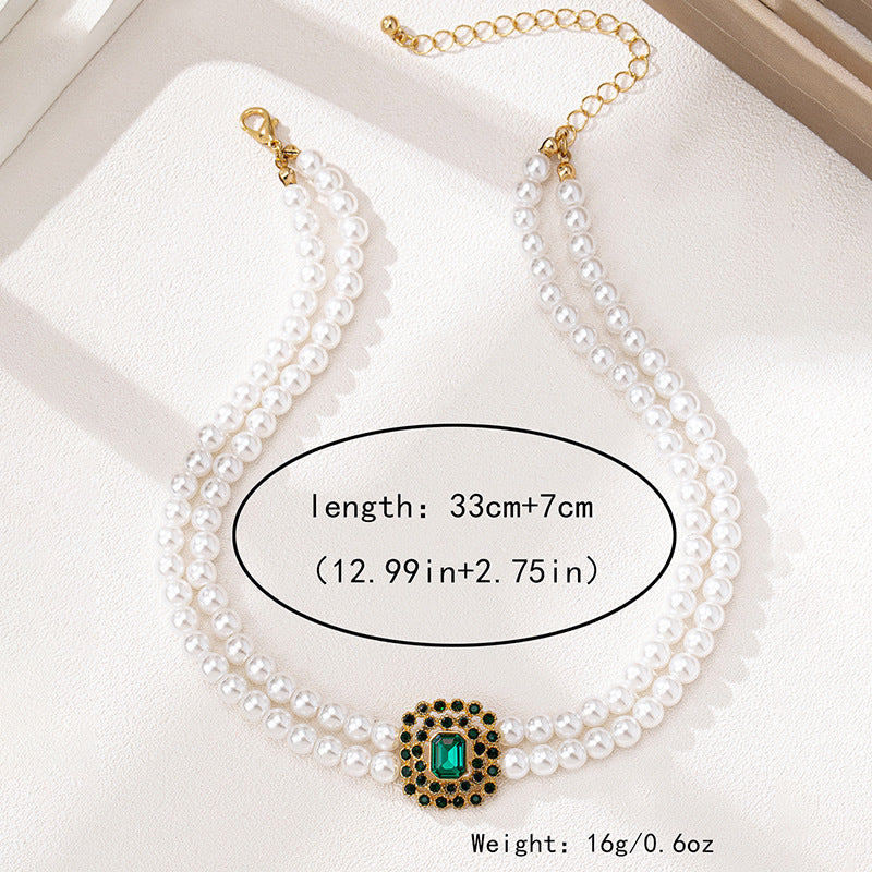 Planderful Vienna Verve Necklace – Elegant Multi-Layer Imitation Pearl Design