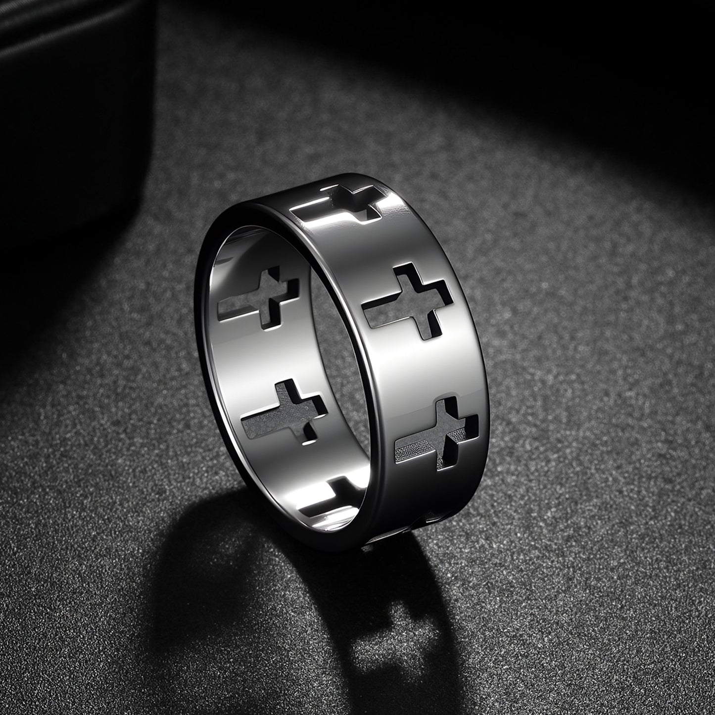 Planderful Everyday Genie Titanium Steel Cross Ring Unisex Fashion Jewelry For Men And Women Size 7 12