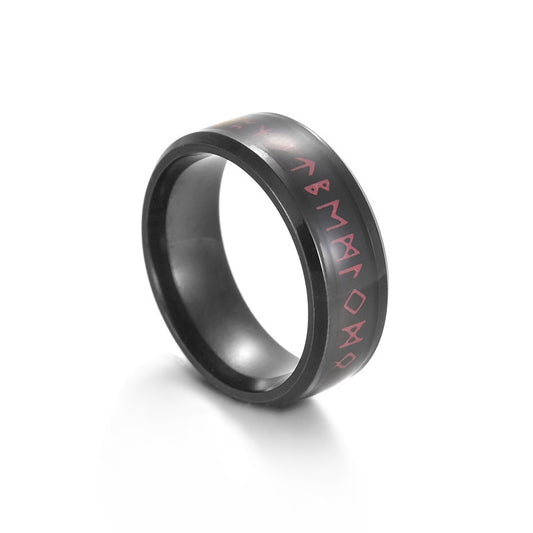 Warm Viking Titanium Steel Ring for Men - European and American Wholesale Jewelry