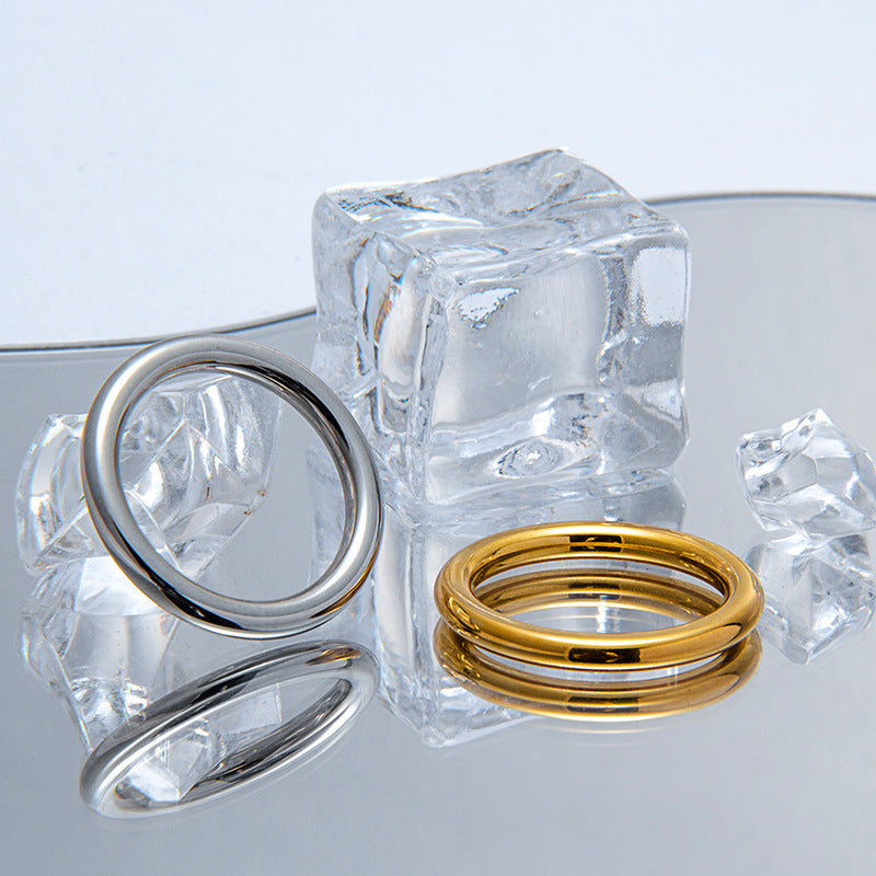 Neutral Titanium Steel Ring for Men and Women - Simple Fashion Jewelry with 2.5mm Linear Design