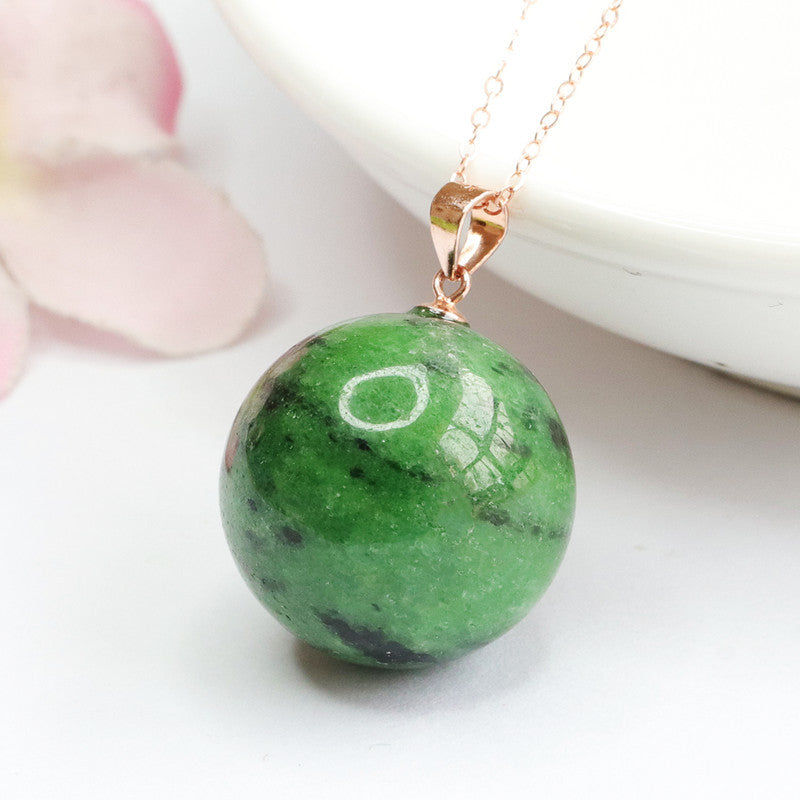 925 Silver-Set Zoisite Pendant — No Chain