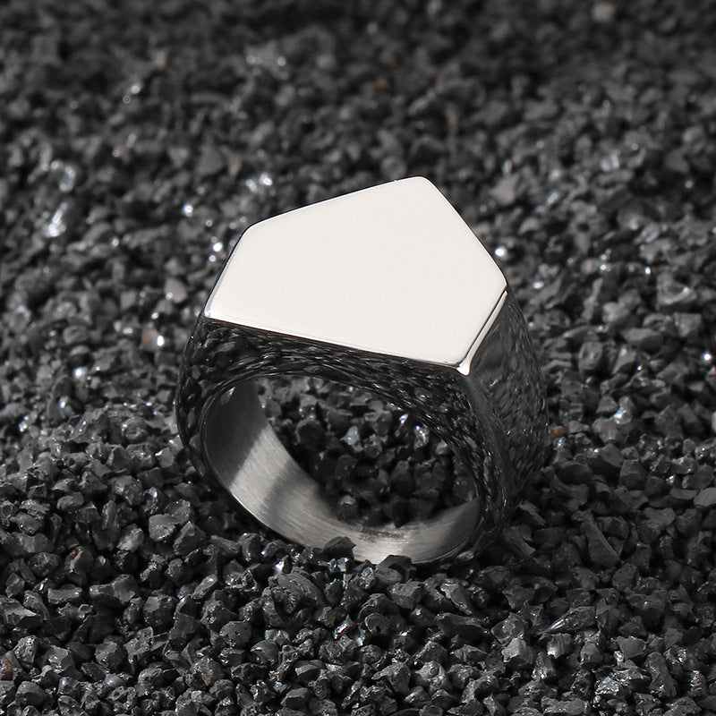 Planderful Geometric Pyramid Ring For Men Stainless Steel