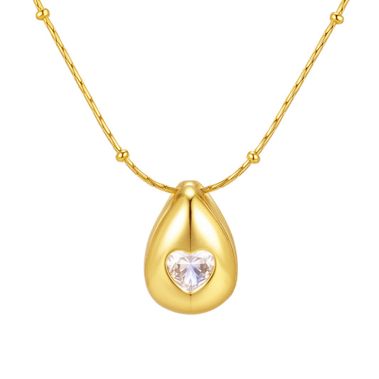 Heart Zircon Copper Necklace