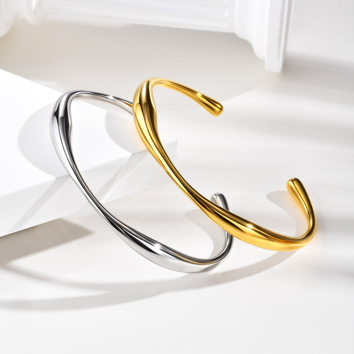 Geometric Adjustable Stainless Steel Bracelet for Women