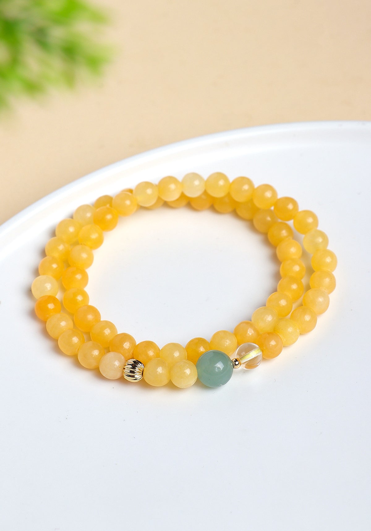 Topaz & Aventurine Double-Wrap Bracelet