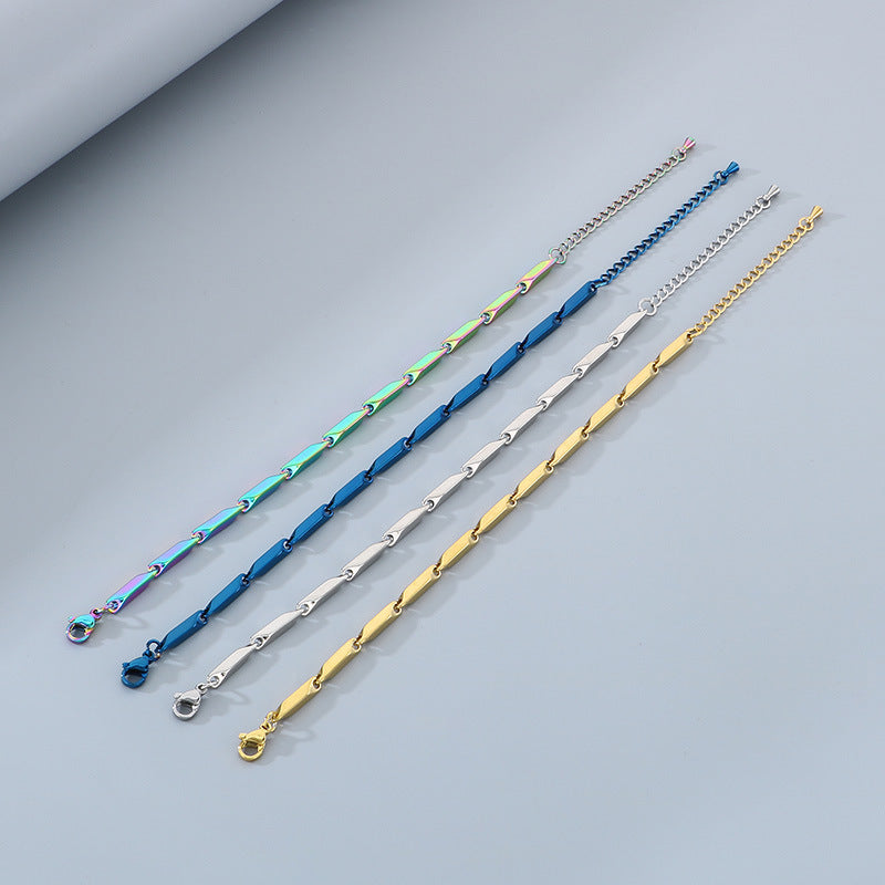 Hip Hop Personalized Rhombus Bamboo Chain Necklace for Men