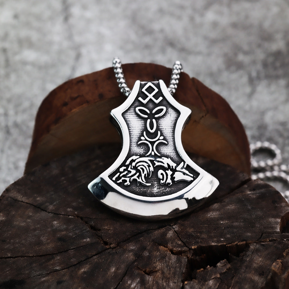 Punk Viking Wolf Stainless Steel Men's Pendant Necklace