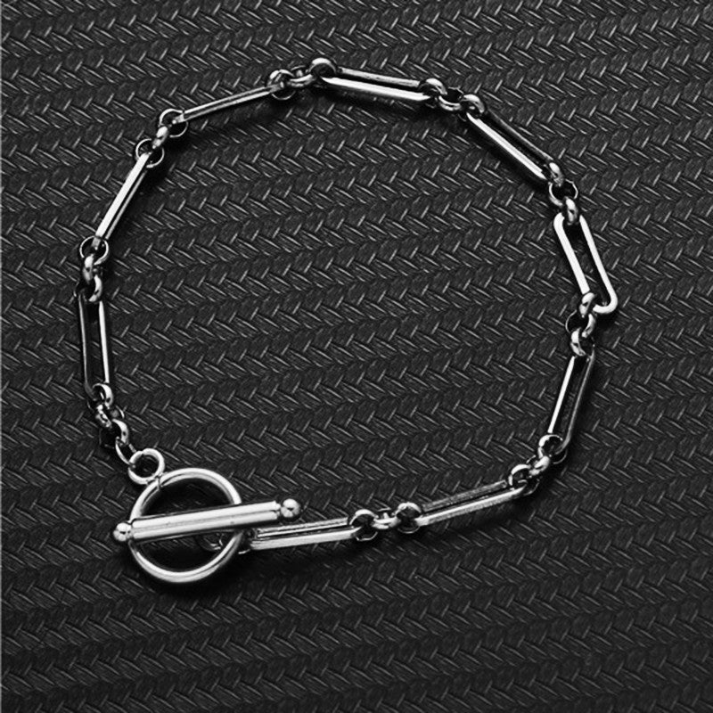 Planderful Jewelry Bamboo Chain Necklace OT Buckle Steel Hip Hop Necklace For Women