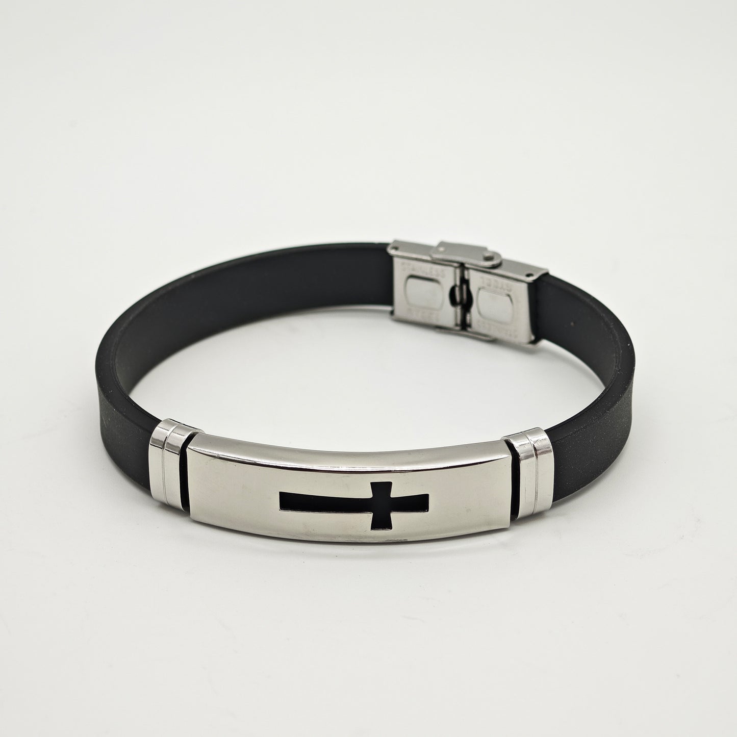 Planderful Everyday Genie Stainless Steel Cross Bracelet For Men Adjustable Minimalist Style