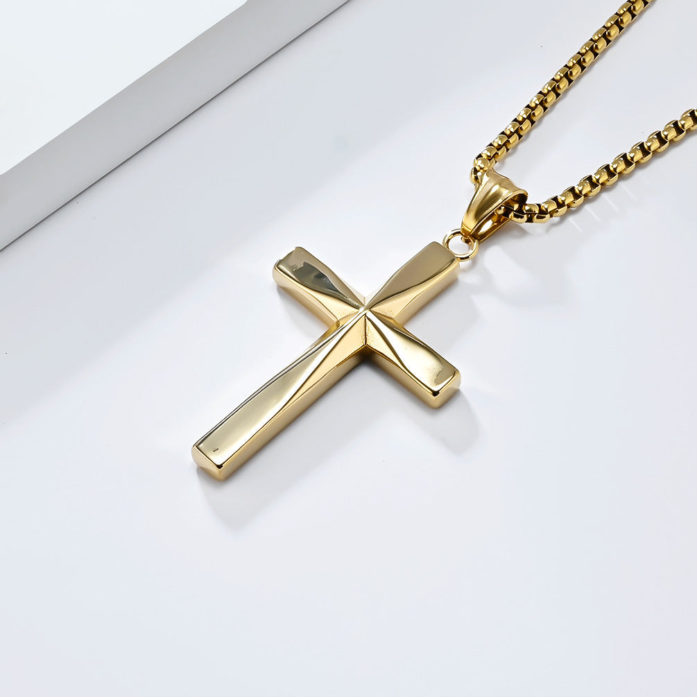 INS Gender-Free Titanium Steel Cross Necklace for All