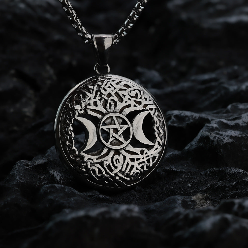 European And American Retro Stainless Steel Men's Pendant Personalized Viking Tree Of Life Necklace