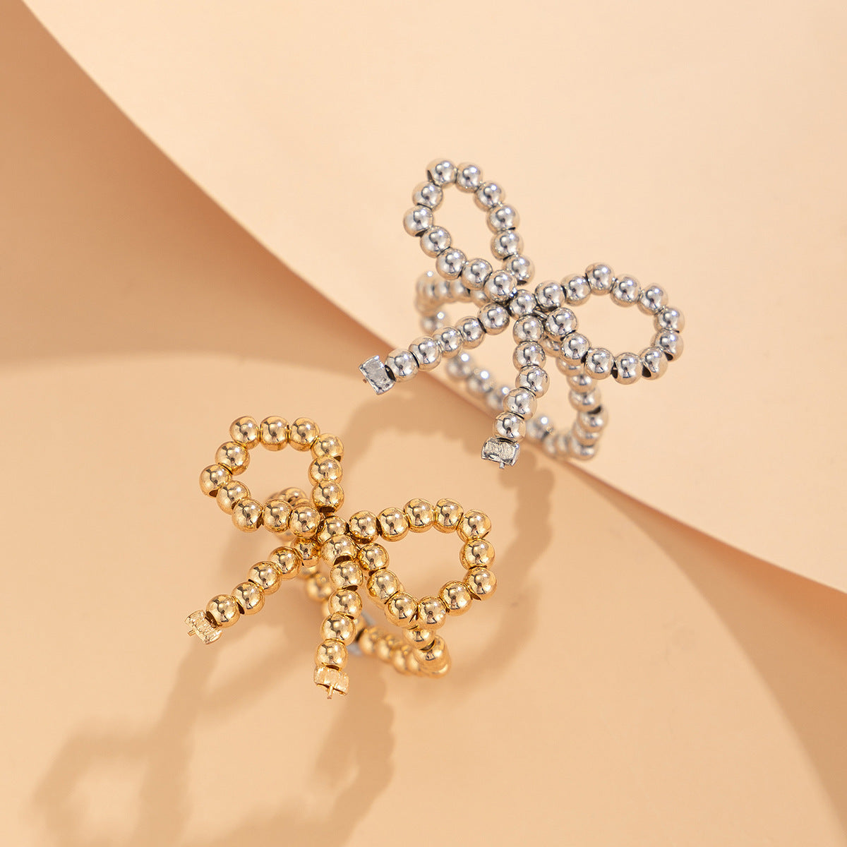 Planderful Bow Ring With Pearl Beads Metal Statement Ring For Women Vienna Verve