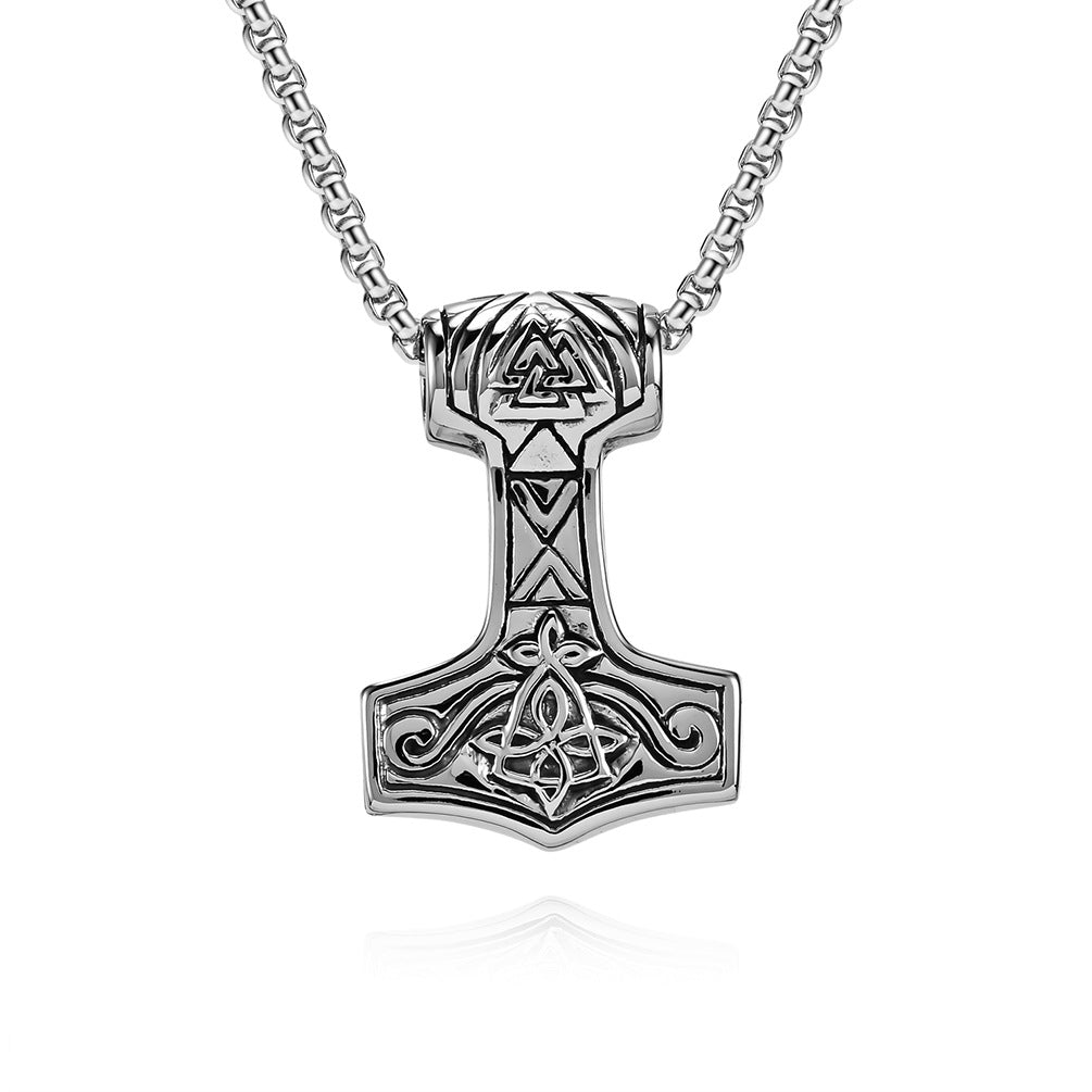 Cross-Border Amazon Nordic Style Viking Thor's Hammer Necklace