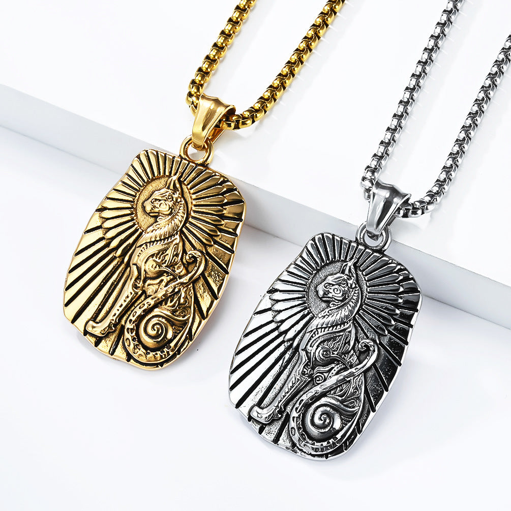 Stainless Steel Vintage Cat Necklace