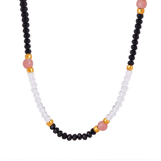 Luxury Handcrafted Natural Stone Beaded Necklace with Elegant Design for Women
