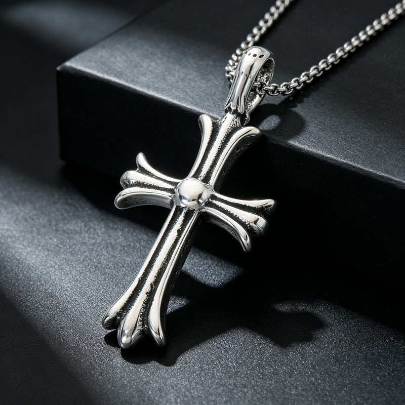 Halloween Diablo Skull Necklace Pendant Street Gothic Men's Stainless Steel Cross Pendant