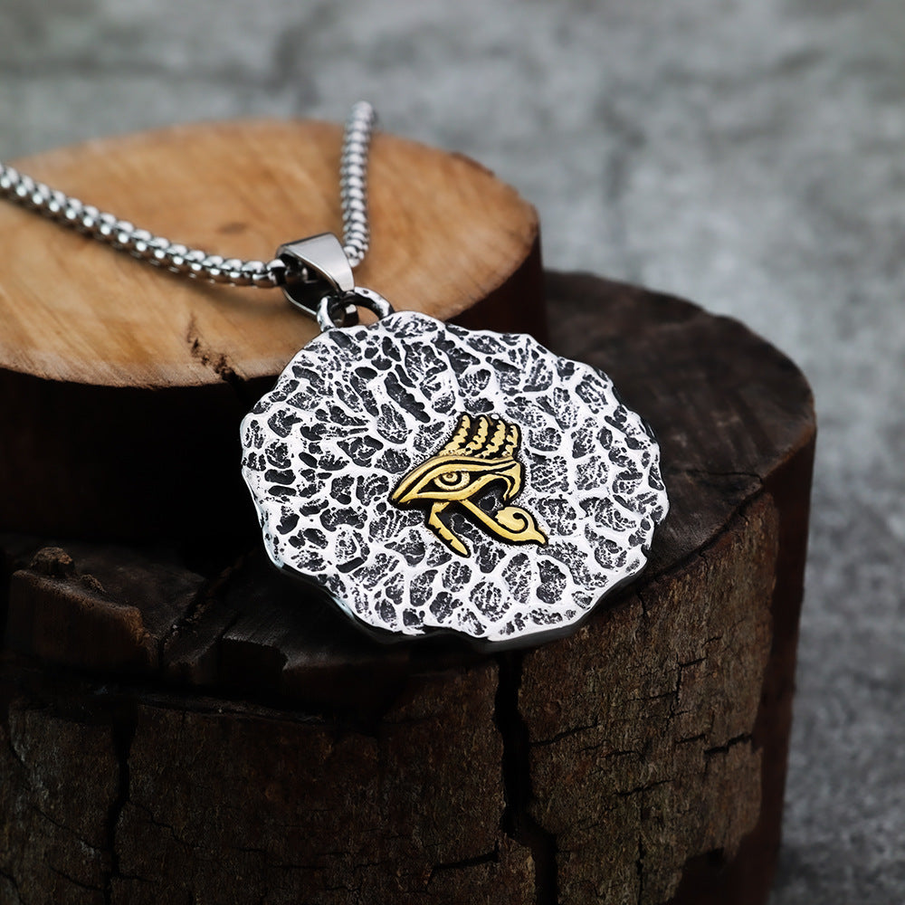 Personalized Poseidon Trident Eye of Horus Pendant Necklace