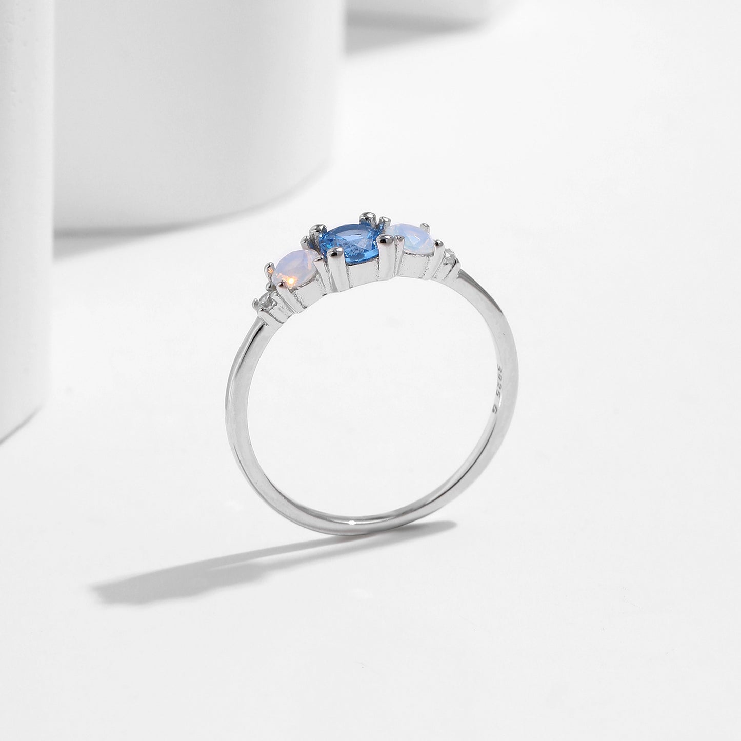 Planderful Gala Fireworks Ring – Elegant Geometric Design with Opal and Zircon