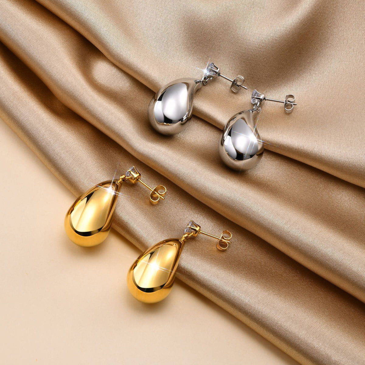 Stainless Steel Zircon Earrings